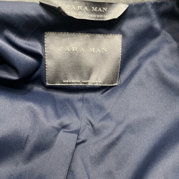 Zara Man Men’s Grey Suit Blazer & Pants 36” Jacket 36” Shoulder, pant inseam - Picture 13 of 16